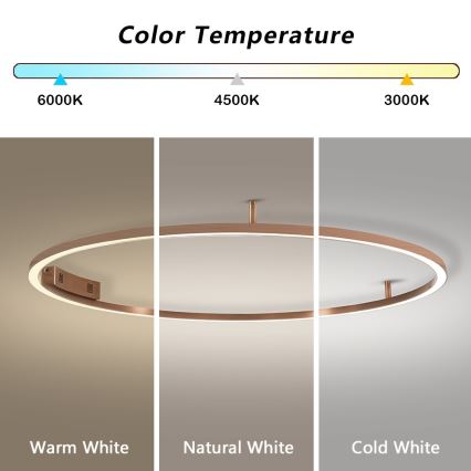Immax NEO 07325-120C - Ρυθμιζόμενο φωτιστικό οροφής FINO LED/72W/230V 120 cm Tuya, σε απόχρωση ροζ χρυσού + τηλεχειριστήριο
