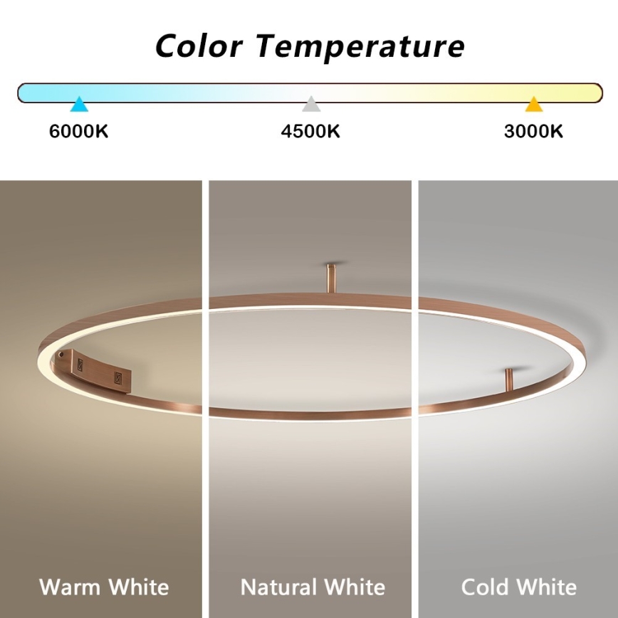 Immax NEO 07325-120C - Ρυθμιζόμενο φωτιστικό οροφής FINO LED/72W/230V 120 cm Tuya, σε απόχρωση ροζ χρυσού + τηλεχειριστήριο