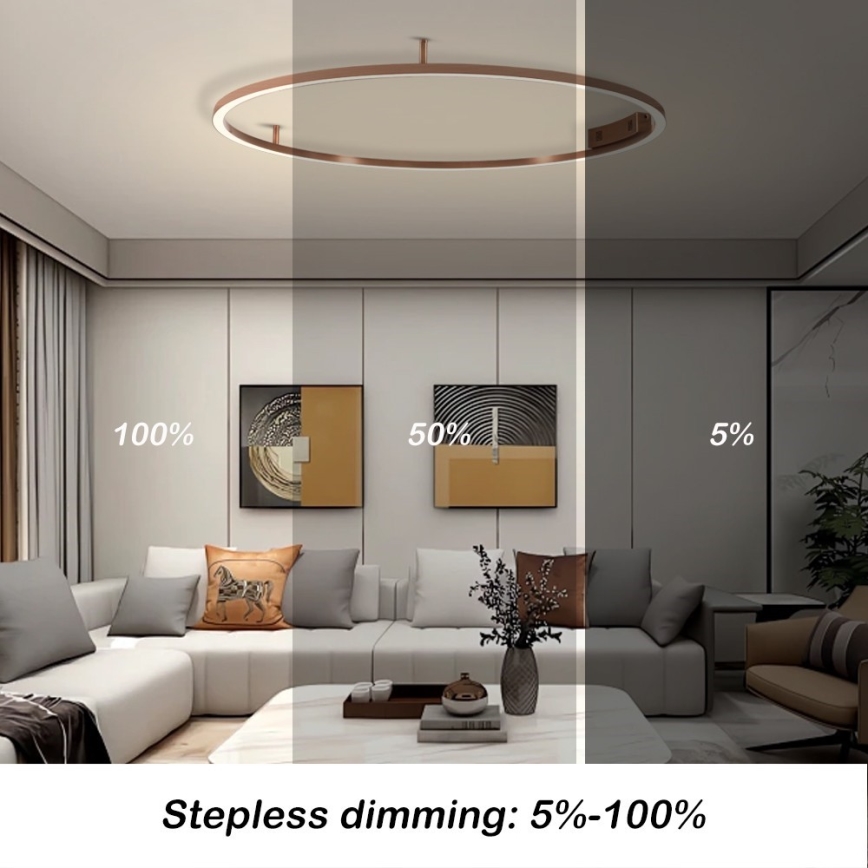 Immax NEO 07325-120C - Ρυθμιζόμενο φωτιστικό οροφής FINO LED/72W/230V 120 cm Tuya, σε απόχρωση ροζ χρυσού + τηλεχειριστήριο