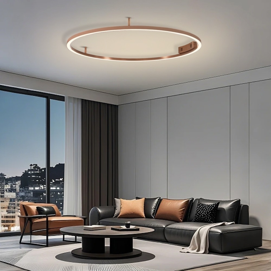 Immax NEO 07325-120C - Ρυθμιζόμενο φωτιστικό οροφής FINO LED/72W/230V 120 cm Tuya, σε απόχρωση ροζ χρυσού + τηλεχειριστήριο