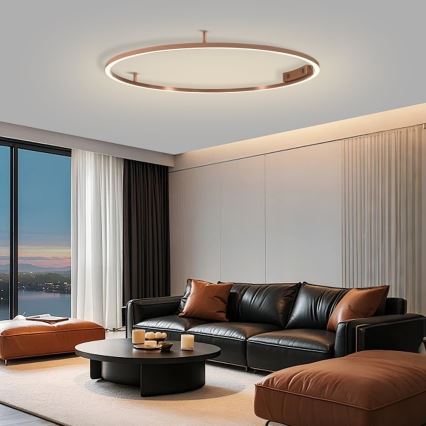 Immax NEO 07325-120C - Ρυθμιζόμενο φωτιστικό οροφής FINO LED/72W/230V 120 cm Tuya, σε απόχρωση ροζ χρυσού + τηλεχειριστήριο