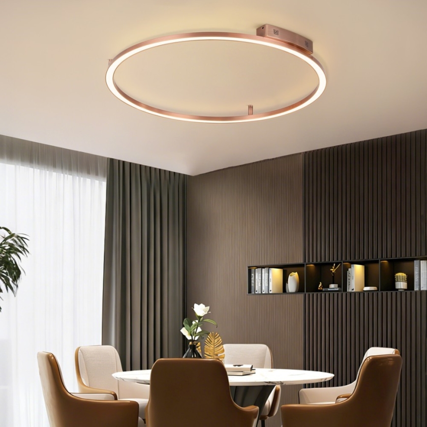 Immax NEO 07325-120C - Ρυθμιζόμενο φωτιστικό οροφής FINO LED/72W/230V 120 cm Tuya, σε απόχρωση ροζ χρυσού + τηλεχειριστήριο