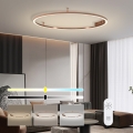 Immax NEO 07325-120C - Ρυθμιζόμενο φωτιστικό οροφής FINO LED/72W/230V 120 cm Tuya, σε απόχρωση ροζ χρυσού + τηλεχειριστήριο