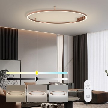 Immax NEO 07325-120C - Ρυθμιζόμενο φωτιστικό οροφής FINO LED/72W/230V 120 cm Tuya, σε απόχρωση ροζ χρυσού + τηλεχειριστήριο