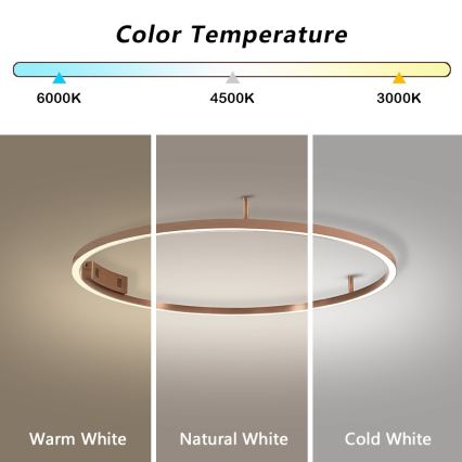 Immax NEO 07326-80C - Ρυθμιζόμενο LED φωτιστικό οροφής FINO LED/55W/230V 80 cm Tuya σε ροζ χρυσό + τηλεχειριστήριο