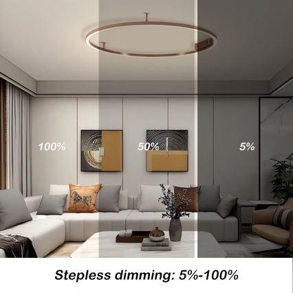 Immax NEO 07326-80C - Ρυθμιζόμενο LED φωτιστικό οροφής FINO LED/55W/230V 80 cm Tuya σε ροζ χρυσό + τηλεχειριστήριο