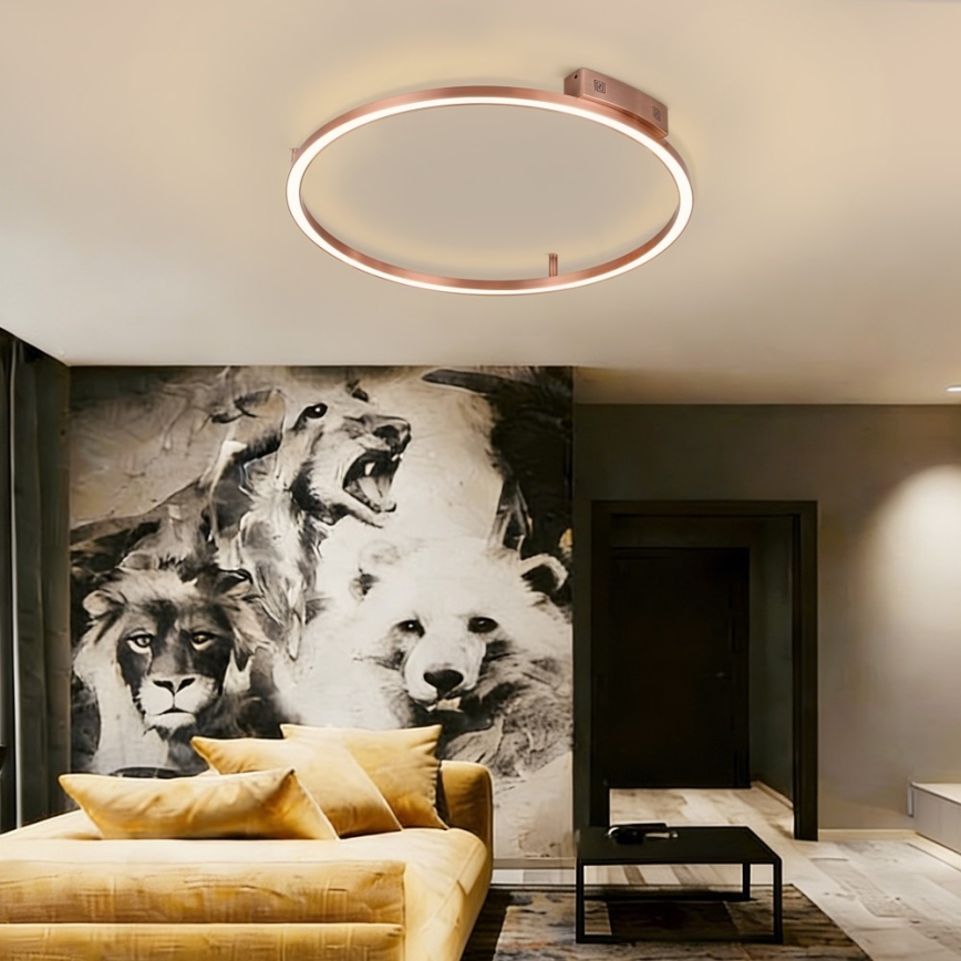 Immax NEO 07326-80C - Ρυθμιζόμενο LED φωτιστικό οροφής FINO LED/55W/230V 80 cm Tuya σε ροζ χρυσό + τηλεχειριστήριο
