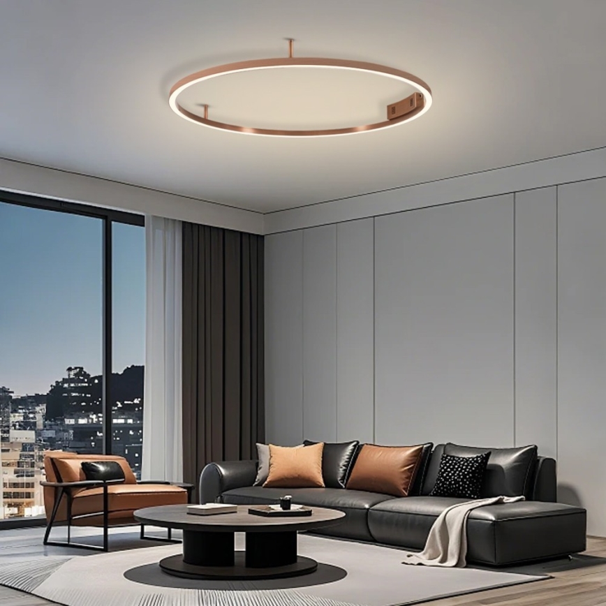Immax NEO 07326-80C - Ρυθμιζόμενο LED φωτιστικό οροφής FINO LED/55W/230V 80 cm Tuya σε ροζ χρυσό + τηλεχειριστήριο