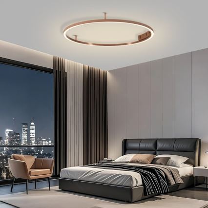 Immax NEO 07326-80C - Ρυθμιζόμενο LED φωτιστικό οροφής FINO LED/55W/230V 80 cm Tuya σε ροζ χρυσό + τηλεχειριστήριο