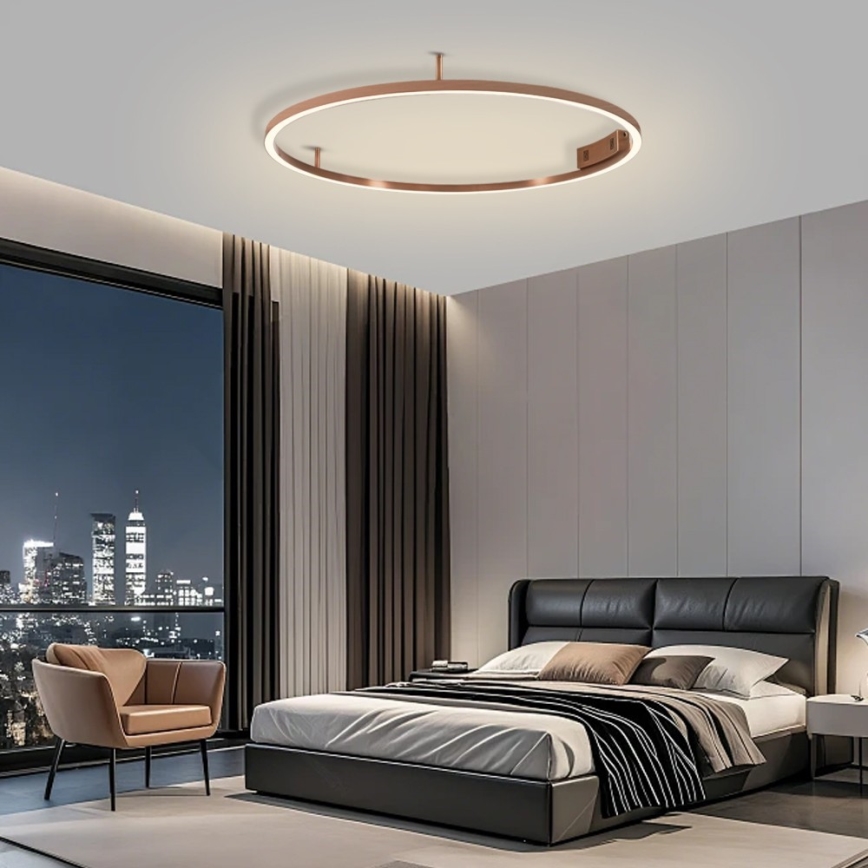 Immax NEO 07326-80C - Ρυθμιζόμενο LED φωτιστικό οροφής FINO LED/55W/230V 80 cm Tuya σε ροζ χρυσό + τηλεχειριστήριο
