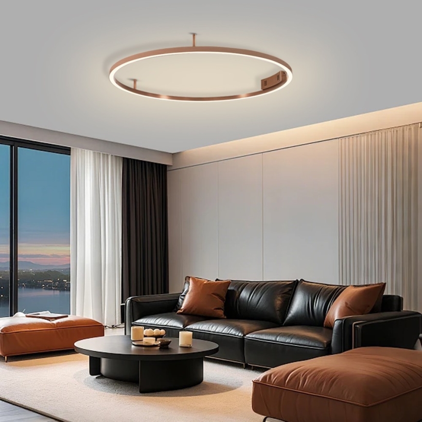 Immax NEO 07326-80C - Ρυθμιζόμενο LED φωτιστικό οροφής FINO LED/55W/230V 80 cm Tuya σε ροζ χρυσό + τηλεχειριστήριο