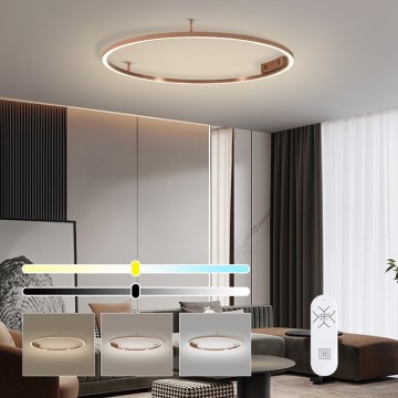 Immax NEO 07326-80C - Ρυθμιζόμενο LED φωτιστικό οροφής FINO LED/55W/230V 80 cm Tuya σε ροζ χρυσό + τηλεχειριστήριο