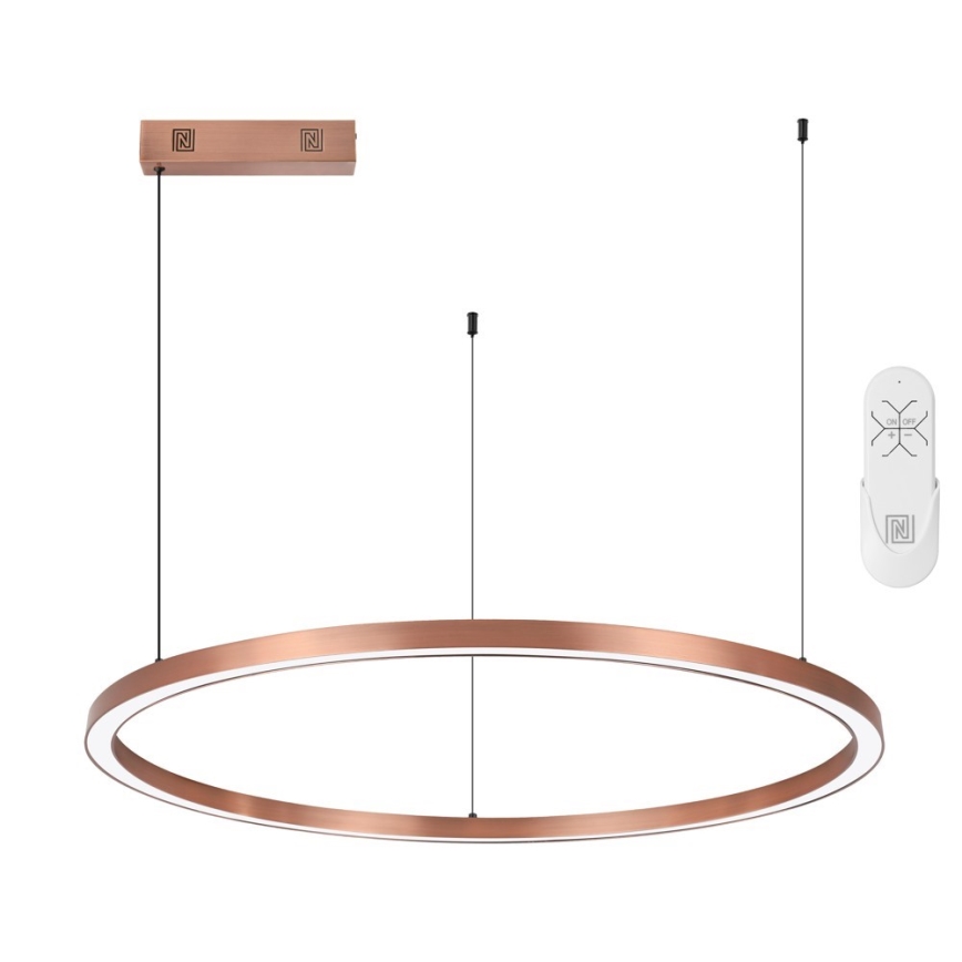 Immax NEO 07327L - Ρυθμιζόμενος LED κρεμαστός πολυέλαιος σε σύρμα FINO LED/55W/230V 80 cm Tuya ροζ χρυσό + τηλεχειριστήριο