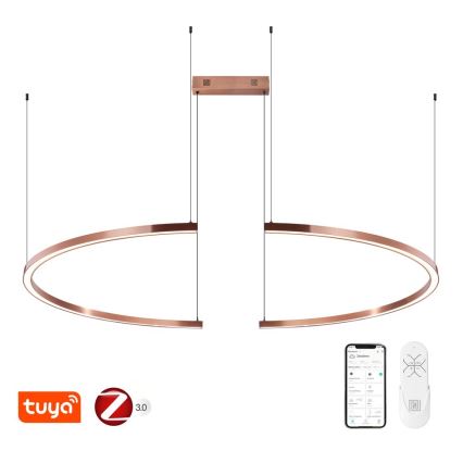 Immax NEO 07328L - LED ρυθμιζόμενο κρεμαστό φωτιστικό με καλώδιο FINO LED/72W/230V 120 cm Tuya ροζ χρυσό + τηλεχειριστήριο