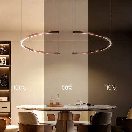 Immax NEO 07328L - LED ρυθμιζόμενο κρεμαστό φωτιστικό με καλώδιο FINO LED/72W/230V 120 cm Tuya ροζ χρυσό + τηλεχειριστήριο
