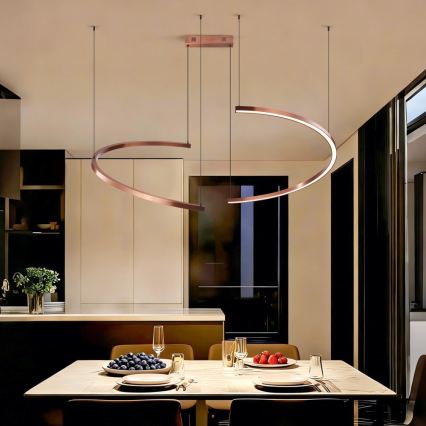 Immax NEO 07328L - LED ρυθμιζόμενο κρεμαστό φωτιστικό με καλώδιο FINO LED/72W/230V 120 cm Tuya ροζ χρυσό + τηλεχειριστήριο