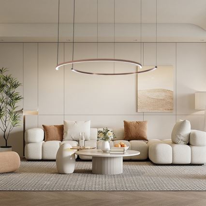 Immax NEO 07328L - LED ρυθμιζόμενο κρεμαστό φωτιστικό με καλώδιο FINO LED/72W/230V 120 cm Tuya ροζ χρυσό + τηλεχειριστήριο