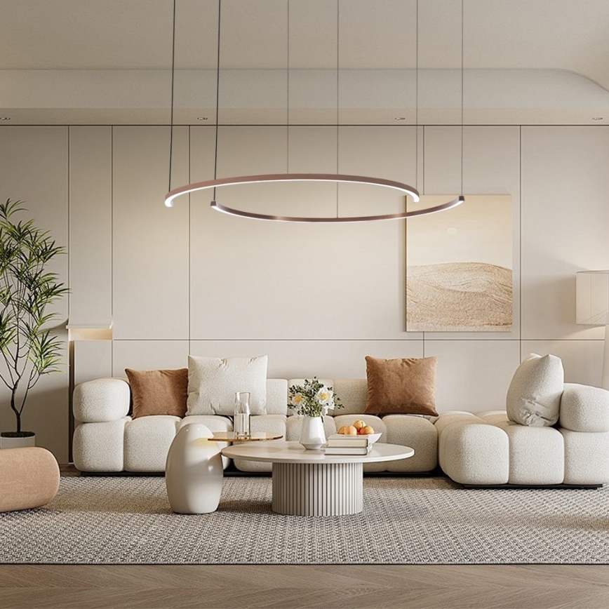 Immax NEO 07328L - LED ρυθμιζόμενο κρεμαστό φωτιστικό με καλώδιο FINO LED/72W/230V 120 cm Tuya ροζ χρυσό + τηλεχειριστήριο