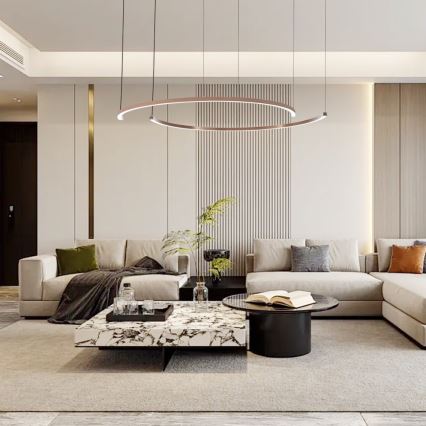 Immax NEO 07328L - LED ρυθμιζόμενο κρεμαστό φωτιστικό με καλώδιο FINO LED/72W/230V 120 cm Tuya ροζ χρυσό + τηλεχειριστήριο