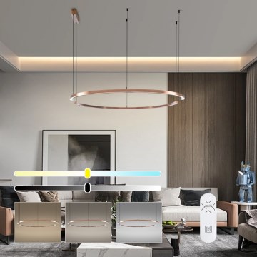 Immax NEO 07328L - LED ρυθμιζόμενο κρεμαστό φωτιστικό με καλώδιο FINO LED/72W/230V 120 cm Tuya ροζ χρυσό + τηλεχειριστήριο