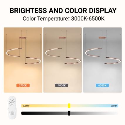 Immax NEO 07328L - LED ρυθμιζόμενος πολυέλαιος σε καλώδιο FINO LED/72W/230V 120 cm ροζ χρυσό Tuya + τηλεχειριστήριο