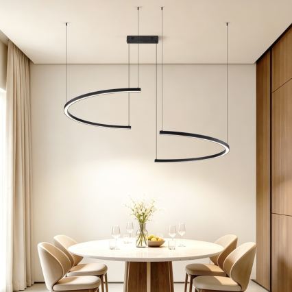 Immax NEO 07329L - Ρυθμιζόμενο LED κρεμαστό φωτιστικό σε καλώδιο FINO LED/72W/230V 120 cm Tuya μαύρο + τηλεχειριστήριο