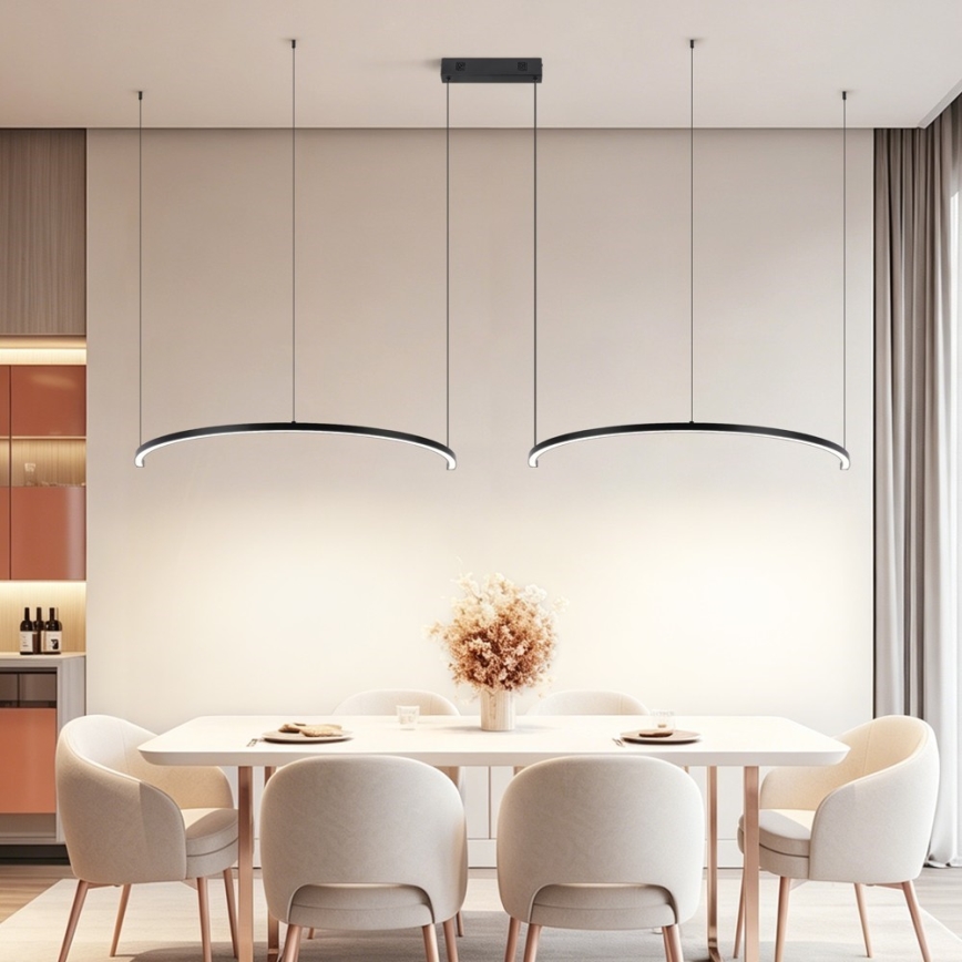 Immax NEO 07329L - Ρυθμιζόμενο LED κρεμαστό φωτιστικό σε καλώδιο FINO LED/72W/230V 120 cm Tuya μαύρο + τηλεχειριστήριο