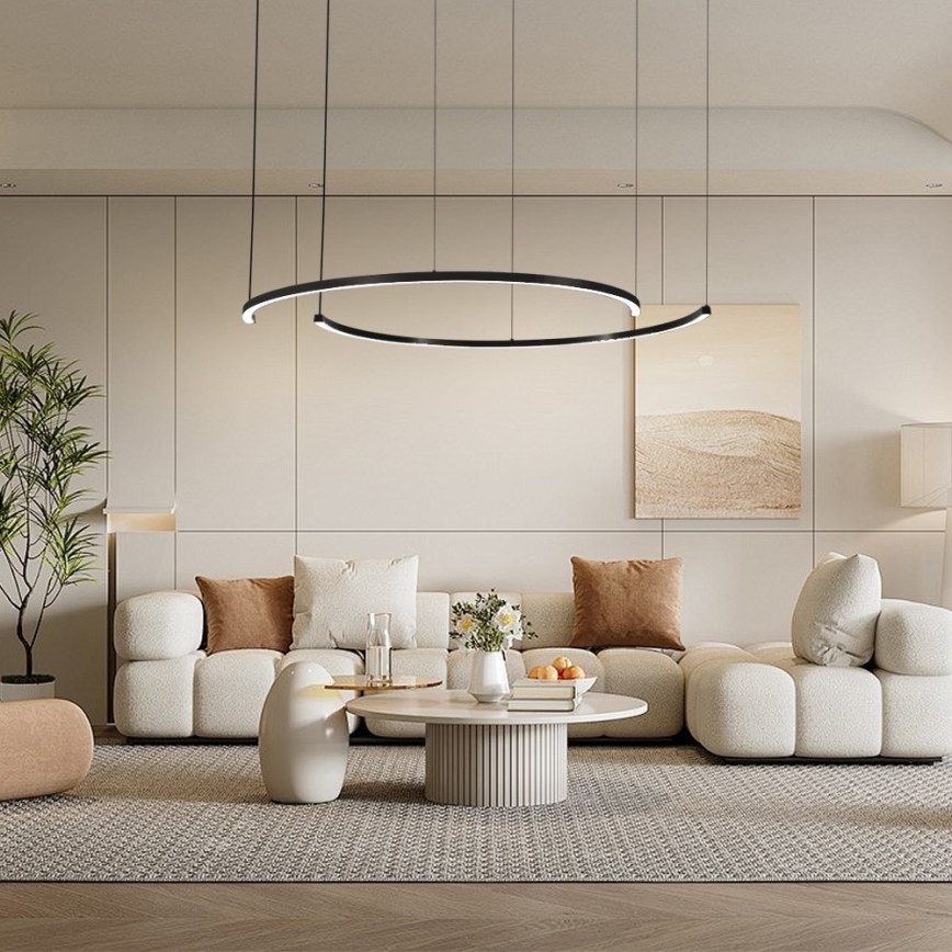 Immax NEO 07329L - Ρυθμιζόμενο LED κρεμαστό φωτιστικό σε καλώδιο FINO LED/72W/230V 120 cm Tuya μαύρο + τηλεχειριστήριο