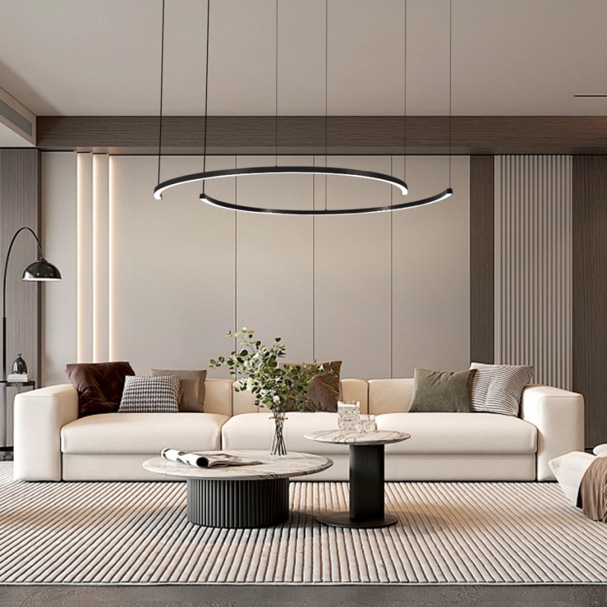 Immax NEO 07329L - Ρυθμιζόμενο LED κρεμαστό φωτιστικό σε καλώδιο FINO LED/72W/230V 120 cm Tuya μαύρο + τηλεχειριστήριο