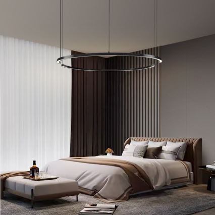 Immax NEO 07329L - Ρυθμιζόμενο LED κρεμαστό φωτιστικό σε καλώδιο FINO LED/72W/230V 120 cm Tuya μαύρο + τηλεχειριστήριο