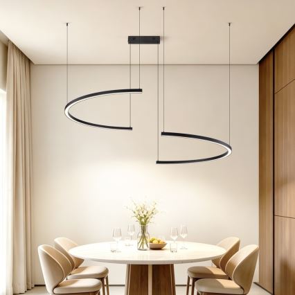 Immax NEO 07329L - Ρυθμιζόμενο LED κρεμαστό φωτιστικό σε καλώδιο FINO LED/72W/230V 120 cm μαύρο Tuya + τηλεχειριστήριο