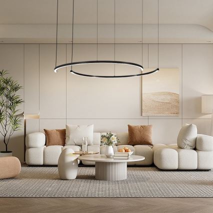 Immax NEO 07329L - Ρυθμιζόμενο LED κρεμαστό φωτιστικό σε καλώδιο FINO LED/72W/230V 120 cm μαύρο Tuya + τηλεχειριστήριο