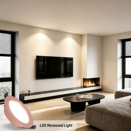 Immax NEO 07330L - Ρυθμιζόμενο εντοιχισμένο φωτιστικό LED DOWN LED/12W/230V Wi-Fi Tuya Ø 12 cm ροζ χρυσό