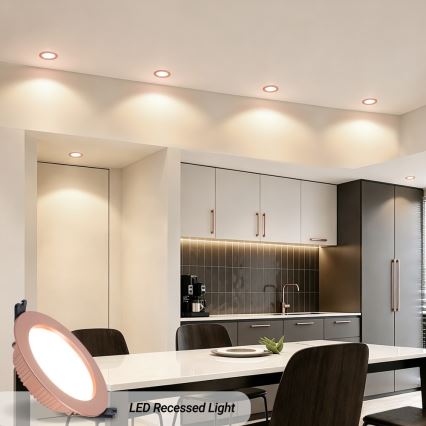 Immax NEO 07330L - Ρυθμιζόμενο εντοιχισμένο φωτιστικό LED DOWN LED/12W/230V Wi-Fi Tuya Ø 12 cm ροζ χρυσό