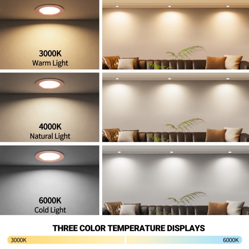 Immax NEO 07330L - Ρυθμιζόμενο εντοιχισμένο φωτιστικό LED DOWN LED/12W/230V Wi-Fi Tuya Ø 12 cm ροζ χρυσό