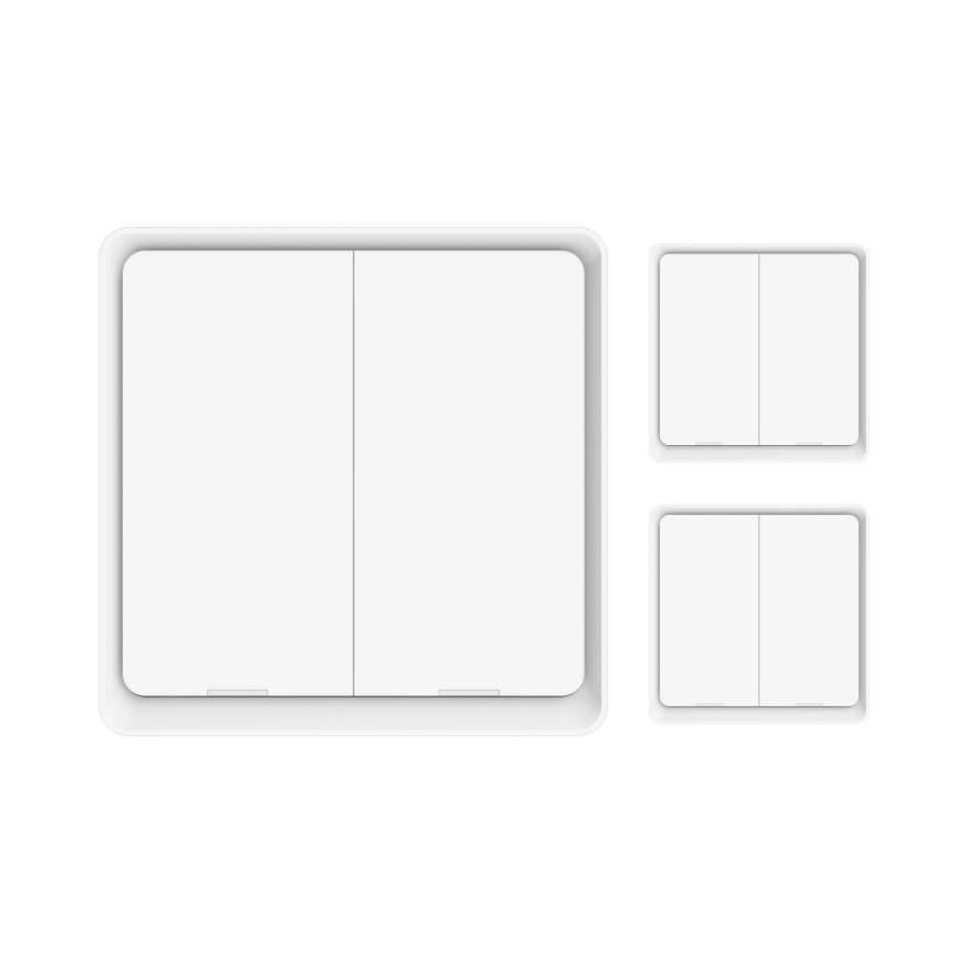 Immax NEO 07507C - ΣΕΤ 3x Διακόπτης 2-πλήκτρων μπουτόν SMART 3xCR2430 Zigbee 3.0 Tuya