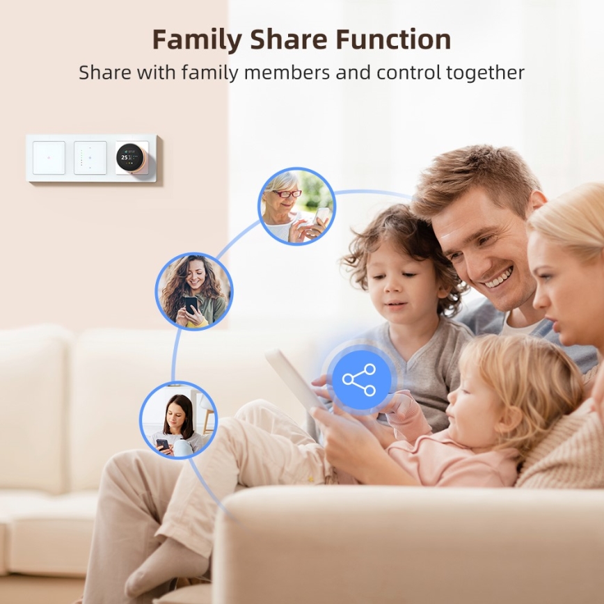 Immax NEO 07538L - Έξυπνος διακόπτης με 1 πλήκτρο 230V Wi-Fi Tuya