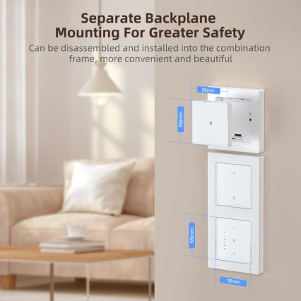 Immax NEO 07538L - Έξυπνος διακόπτης με 1 πλήκτρο 230V Wi-Fi Tuya