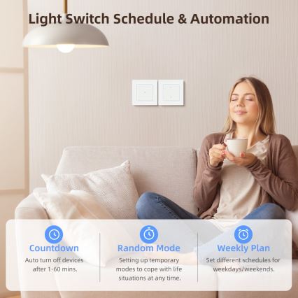Immax NEO 07538L - Έξυπνος διακόπτης με 1 πλήκτρο 230V Wi-Fi Tuya