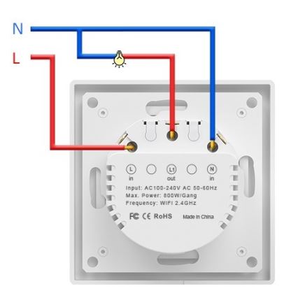 Immax NEO 07538L - Έξυπνος διακόπτης με 1 πλήκτρο 230V Wi-Fi Tuya
