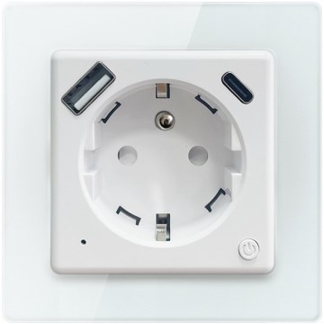 Immax NEO 07544L - Έξυπνη πρίζα τύπου E 16A/230V με 1x USB-A + 1x USB-C (PD 20W) Tuya Wi-Fi