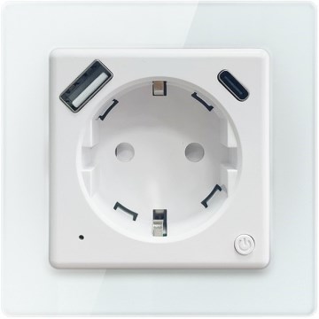 Immax NEO 07552L - Έξυπνη πρίζα τύπου F 16A/230V + 1xUSB-A+1xUSB-C PD 20W Tuya