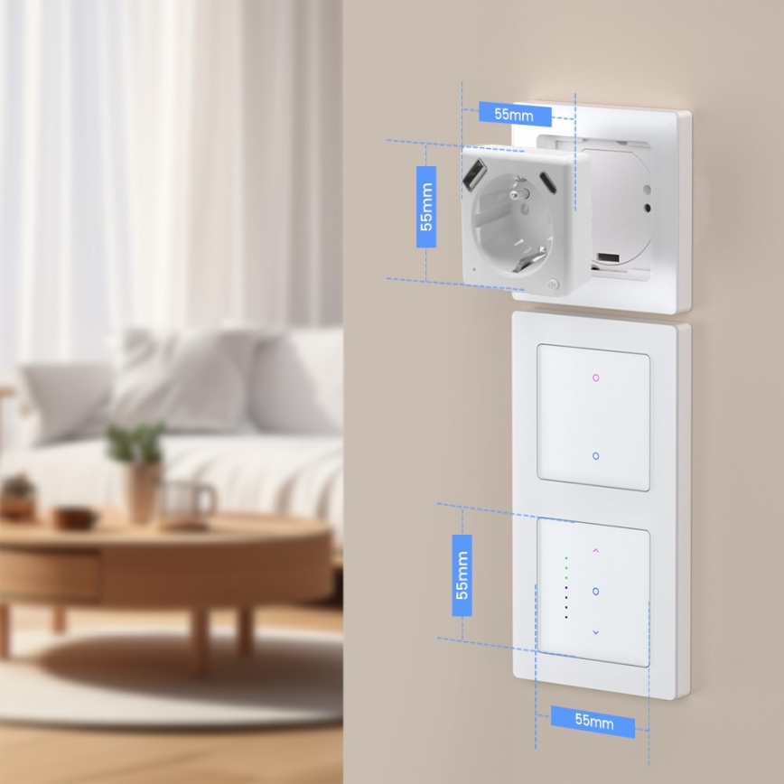 Immax NEO 07553L - Έξυπνη πρίζα E 16A/230V + 1xUSB-A+1xUSB C PD 20W Tuya