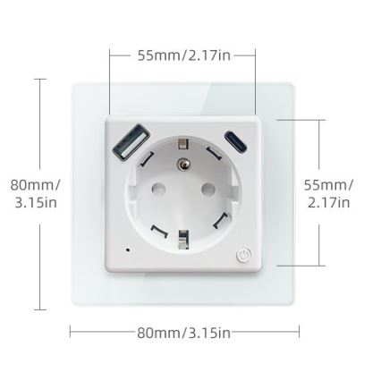 Immax NEO 07553L - Έξυπνη πρίζα E 16A/230V + 1xUSB-A+1xUSB C PD 20W Tuya