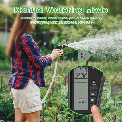 Immax NEO 07556L - Βαλβίδα άρδευσης με 4 μπαταρίες AA, IP65, Wi‑Fi (Tuya)