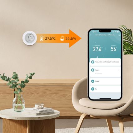 Immax NEO 07557L - Έξυπνος αισθητήρας θερμοκρασίας και υγρασίας 1xCR2430 Tuya