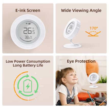 Immax NEO 07557L - Έξυπνος αισθητήρας θερμοκρασίας και υγρασίας 1xCR2430 Tuya