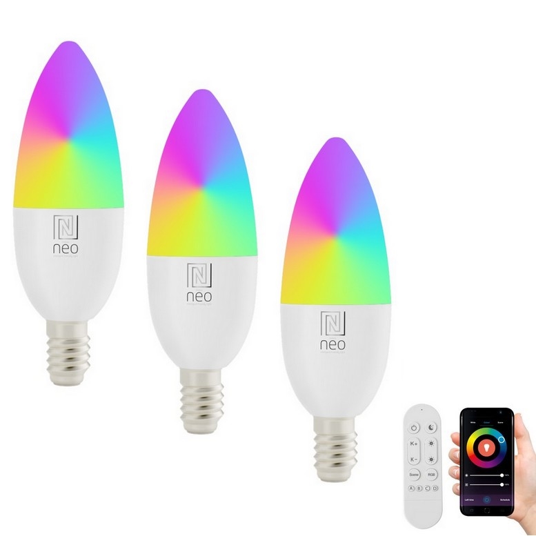 Immax NEO 07716CDO - ΣΕΤ 3x LED RGB+CCT Επιτραπέζια λάμπα dimming E14/6W/230V Wi-Fi Tuya + τηλεχειριστήριο