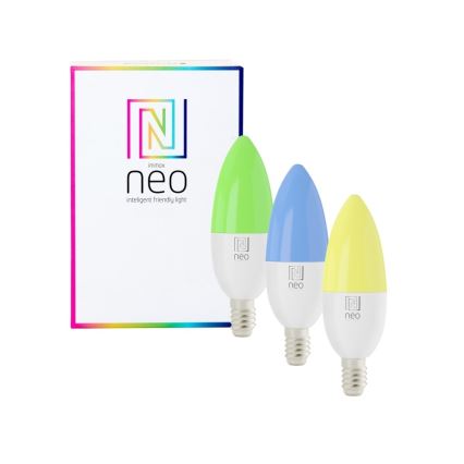 Immax NEO 07716CDO - ΣΕΤ 3x LED RGB+CCT Επιτραπέζια λάμπα dimming E14/6W/230V Wi-Fi Tuya + τηλεχειριστήριο