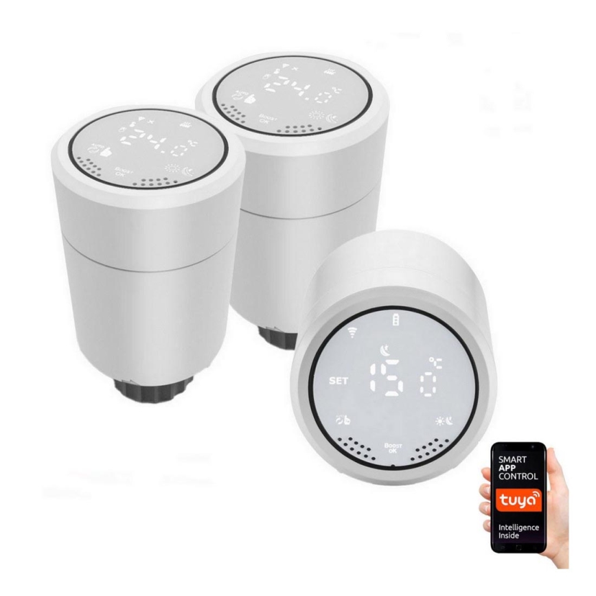 Immax NEO 07732A - ΣET 3x Θερμοστατικές κεφαλές 2xAA/3V Tuya